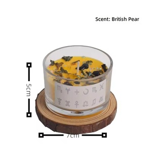 Bougies parfumées en gros Magic Zodiac avec fleurs séchées et cristaux pour rituels, méditation, et diffusion d'arômes spirituels à la maison - Product Image 6