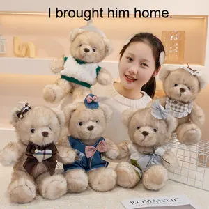 Nueva moda Super suave juguetes <span class=keywords><strong>de</strong></span> animales <span class=keywords><strong>de</strong></span> <span class=keywords><strong>peluche</strong></span> Maillard oso juguete <span class=keywords><strong>de</strong></span> <span class=keywords><strong>peluche</strong></span> para niños lindo vestido babero oso muñeca para niños regalo - Product Image 5