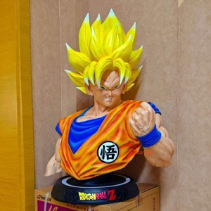 Busto de Resina de Super Saiyan Goku, Figura Coleccionable de <span class=keywords><strong>Dragon</strong></span> <span class=keywords><strong>Ball</strong></span> Z Pintada a Mano con Base de Exhibición con Logotipo - Product Image 2