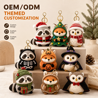Porte-clés en peluche personnalisé en forme d'animal de la forêt, jouet doux, fabricant en gros, conception sur mesure, usine de jouets en peluche, OEM ODM