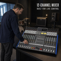 Console de mixage haute puissance RJ8/RJ12/RJ16 avec DSP 650W*2, mixeur professionnel de haute qualité, mixeur de musique DJ, mixeur sonore/audio/concerts