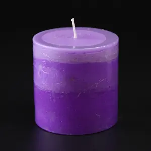 Natural Paraffin Wax Decorative Colour Scented Pillar Candle In Bulk