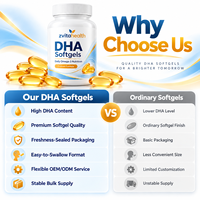 Gélules de DHA à marque privée, supplément d'huile de poisson Oméga-3, fabricant OEM, formule personnalisée pour la nutrition quotidienne, approvisionnement en vrac
