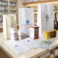 Pochette d'emballage médical en papier kraft brun à fond plat, certifiée FSC, recyclable, jetable, pour pharmacie vétérinaire
