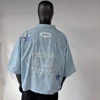 Chemises pour hommes TS3371 OEM de haute qualité, style baseball, à rayures fines, sport, coupe carrée, boutons, broderie, décontractées, avec logo personnalisé