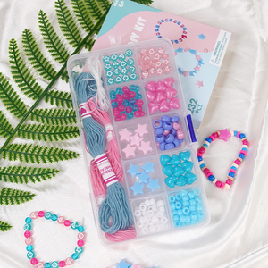 Clay Beads Rose-Team WingArt DIY You Own Cute Beautiful Pink Love Star Bead Bracelet Kit - Product Image 3