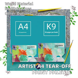 Palette d'artiste en bois Weizhuang TSB02 A4 9K jetable, détachable, pour mélange de peintures sans lavage, huile, acrylique/ aquarelle - Product Image 2