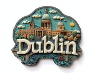 促销定制漂亮流行都柏林2d 3d金属爱尔兰冰箱磁铁纪念品礼品冰箱磁铁 - Product Image 4