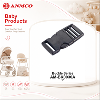 Sangle de sécurité réglable à 5 points de 25 mm avec boucle pour bébé, siège auto, poussette, chaise haute, boucle en POM