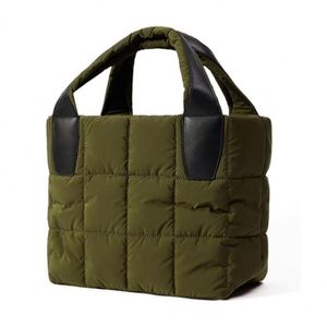 Winter Outdoor Soft Lightweight Shipping Tote Custom Logo Puffy Travel Crossbody Bag Women <b>Green</b> Padded <b>Purse</b> - Product Image 1