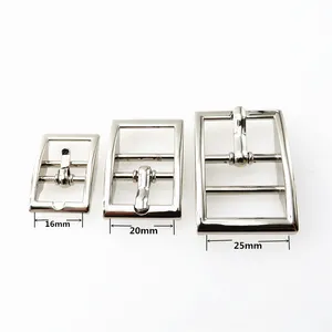 Stainless Steel 2 Bar Belt Buckle Pin Buckle for Leather Craft Strap Horse Bridle Halter Adjustment Buckle