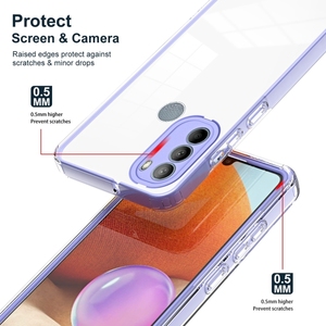 Funda para <span class=keywords><strong>Motorola</strong></span> <span class=keywords><strong>Moto</strong></span> <span class=keywords><strong>G31</strong></span> Versión Brasil, 3 en 1, Transparente, TPU, Marco de PC de Color, Antigolpes, Protectora, para Teléfono Móvil - Product Image 3