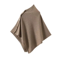 Châle en laine 100%, tricoté épais chaud Poncho femmes Triangle écharpe châle