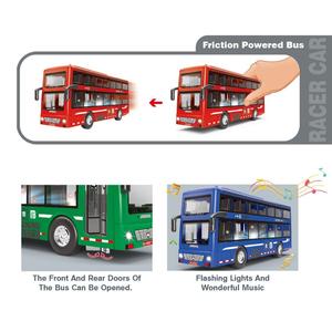 <span class=keywords><strong>Bus</strong></span> électrique à inertie à double étage avec musique et lumière, jouet en plastique moulé sous pression pour garçons, voiture à friction - Product Image 5