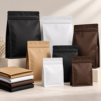 Pochette ECO Premium Marron Foncé Refermable avec Fermeture Éclair Étanche à l'Air pour l'Emballage des Grains de Café