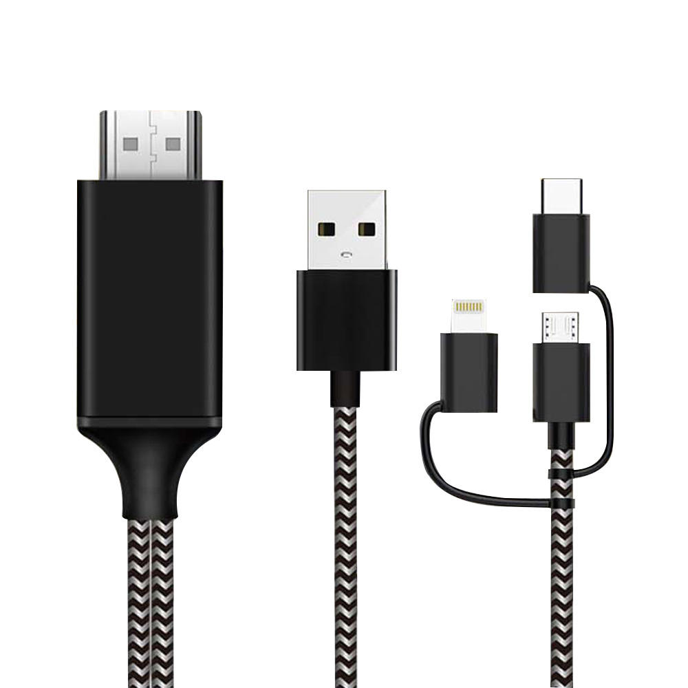 USB-C tipo C Micro USB Lightning a HDMI en Adaptador de HDTV