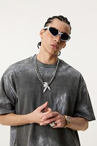 Camiseta Oversize de Algodón 100% con Logo Personalizado para Hombre, Cuello Redondo, Estilo Holgado, Efecto Batik Desgastado, Lavado Ácido, Anti-Pilling y Transpirable - Product Image 2