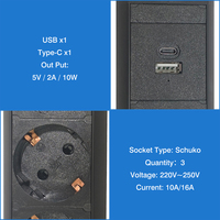 Nuevo Diseño 220-240V Estándar Europeo, Tomacorrientes Empotrados USB para Oficina, Enchufe de Mesa Retráctil
