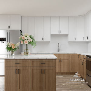 Fabricante de Gabinetes Shaker de Roble Blanco Estilo Americano |   Almacén en EE. UU. y Fábrica en Vietnam |   Gabinetes de roble blanco listos para ensamblar - Product Image 1