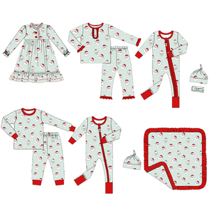 Pigiama natalizio Puresun per bambini, <span class=keywords><strong>abbigliamento</strong></span> autunnale/<span class=keywords><strong>invernale</strong></span> per bambini, stampa Babbo Natale, completo pigiama da <span class=keywords><strong>bambina</strong></span> in 2 pezzi. - Product Image 1