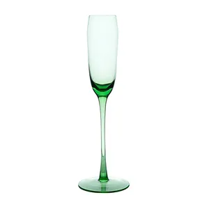 Colored Crystal Goblet Glass Tasting Luxury Tulip Green Champagne Glass