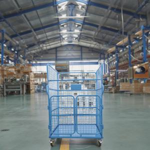 Özelleştirilebilir ağır katlanabilir çelik depolama tel rulo kafes katlanır demir çerçeve araba tekerlekler ile - Product Image 6