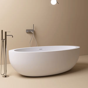 Bañera Independiente Moderna Maydon, Diseño Ovalado Elegante, Superficie Sólida de Piedra Artificial, Ecológica y Duradera, 1850 mm - Product Image 2