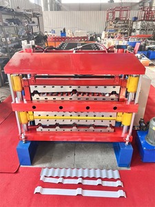 เครื่องขึ้นรูปลอนหลังคาเหล็กสามชั้น Vodley แบบม้วน ขับเคลื่อนด้วย PLC และมอเตอร์ 220V/380V ใช้งานง่าย - Product Image 6