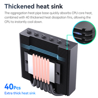 SNOWMAN 2024 Pendingin CPU Ultra Tipis untuk Casing ITX Bersertifikasi CE Produsen Profesional 6 Pipa Pendingin CPU Am5