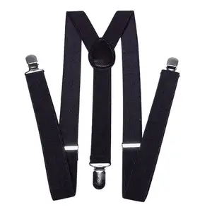 Custom Print Design Adult Adjustable Suspenders Casual Elastic Solid Color Suspenders Clip