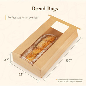 Bolsa de Papel Kraft Blanca para Alimentos Desechable, con Ventana y Cierre de Alambre, Ideal para Frutos Secos, Snacks, Chocolate, Panadería y <span class=keywords><strong>Pan</strong></span>, ¡Gran Venta! - Product Image 2