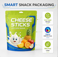 Sachet Doypack Mat Personnalisé avec Trou Euro pour Snacks de Fromage Sains, 25% Moins de Sucre, Emballage Alimentaire