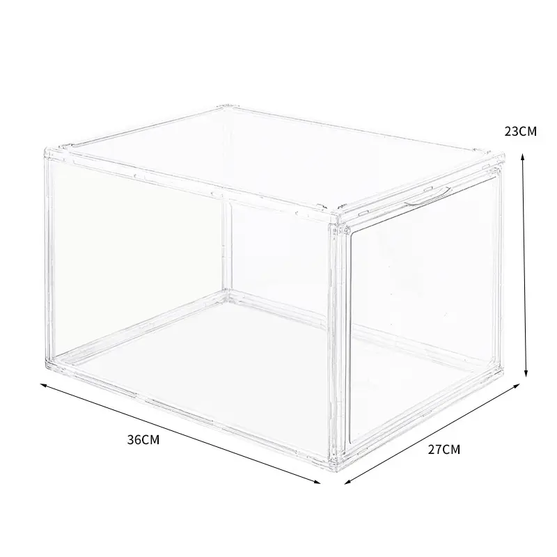 Acrylic clear shoe boxes plastic sneaker shoes storage box organizer