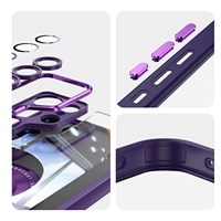 Étui de téléphone pour S24 Ultra avec protection d'appareil photo, rotation à 360 degrés, béquille, TPU+PC, antichoc, charge sans fil, électroplaqué