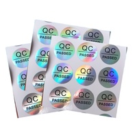 Autocollants holographiques 3D ronds en gros pour le contrôle qualité (QC) - Étiquettes adhésives laser holographiques « QC PASSED » pour le contrôle de la qualité des produits