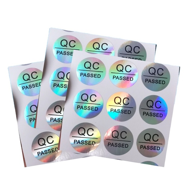 Wholesales Round 3D Hologram QC Sticker Label Adhesive QC PASSED Laser Hologram Stickers for Product Quality Control Label