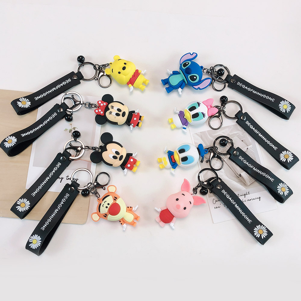 Лидер продаж, брелок для ключей из мягкого ПВХ в мультяшном стиле, брелок для ключей в виде мыши, подвеска для автомобильной сумки