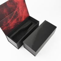 Boîte cadeau pour vin rouge, personnalisable avec logo, pliable, en papier enduit, écologique, réutilisable, pour une seule bouteille, emballage élégant pour vin