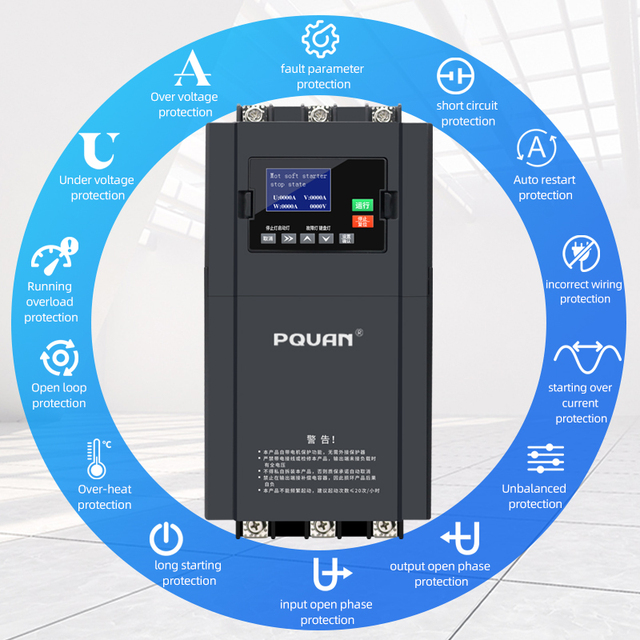 Soft Starter Control Panel Spindle Motor Speed Control Three Phase Single Phase Compressor PQZR8-SZ18.5-T4 11-630KW
