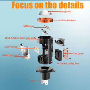 <span class=keywords><strong>Y5</strong></span> MT 100W 10000LM 9V 6000K ventilatore silenzioso IP68 impermeabile CSP 6 chip auto faro LED H4 Modle di alta qualità - Product Image 6