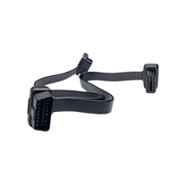 Kabel Adaptor OBD Sudut Kanan 12V 16 Pin 16C Profil Rendah Tipe Y Kabel Diagnostik OBDII 30CM 1 Male ke 2 Female Kabel OBD