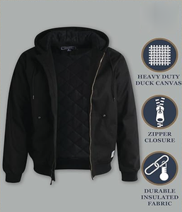 Bass Creek Outfitters Chaquetas de lona para hombre Forro acolchado y mangas acanaladas Tricot Duck Chaquetas de trabajo para hombre para invierno - Product Image 3