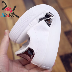 New Design Pu Sneakers Comfortable Flat Custom logo Casual White <b>Shoes</b> Womens - Product Image 4
