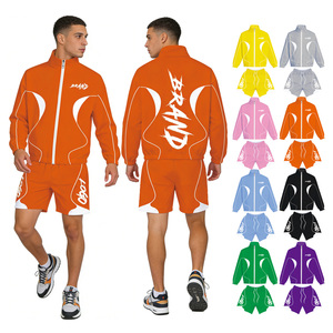 Custom Outdoor Vacation Fashion Windproof Jogger Running Sportswear Casual Lightweight Jacket <strong>Tracksuit</strong> Short Windbreaker Set - Product Image 6