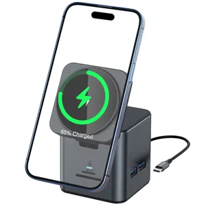 In lega di alluminio porta Ethernet Pd porta 3.0 Usb tipo C per Hub Usb caricatore veloce con caricatore magnetico senza fili