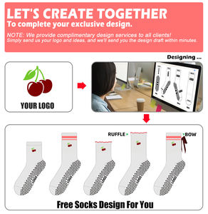 ออกแบบฟรี & ทำ Mock-up ถุงเท้ากีฬา ฟิตเนส โยคะ ปักโลโก้ข้อความตามสั่ง ถุงเท้าพิลาทิส กันลื่น พร้อมโลโก้สั่งทำ - Product Image 5