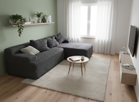Komprimiertes Sofa-Set, Italienisches Ecksofa, Vakuum-Sofa auf Lager, Komfortables Flauschiges Wohnzimmermöbel