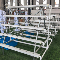 Grande serre en forme de A, système hydroponique NFT avec canaux en PVC, système hydroponique en A pour la culture agricole