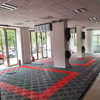 Dalles de sol de garage à emboîtement PP antidérapantes, imperméables, résistantes à l'usure, 400x400mm, 20mm d'épaisseur, design graphique, centre de lavage de voitures