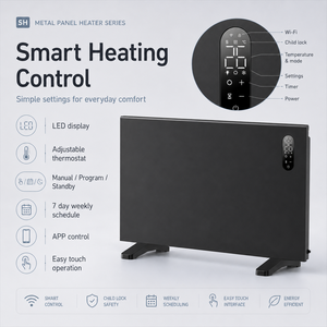 Radiateur <span class=keywords><strong>électrique</strong></span> mural programmable multi-mode hebdomadaire 500W-2500W <span class=keywords><strong>avec</strong></span> écran LED pour l'Europe - Product Image 2